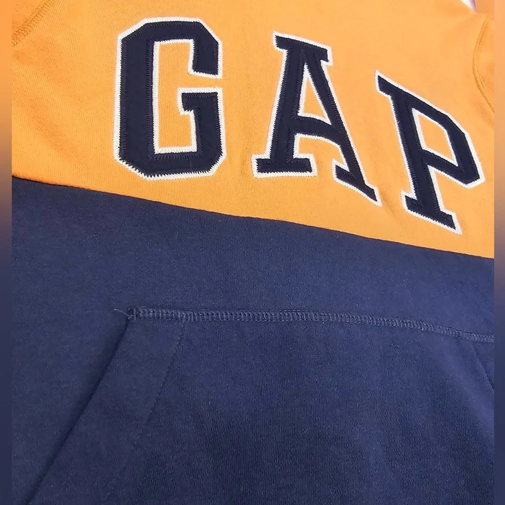 Boys GAP Hoodie Color Block Pullover Sweatshirt Kids Size XL Orange and Blue